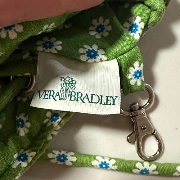Vera Bradley Apple Green Quilted Paisley Floral Drawstring Backpack Retired VTG - Picture 6 of 7